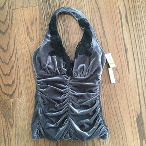 NWT XOXO Manhattan By Midnight Halter Top - Velvet